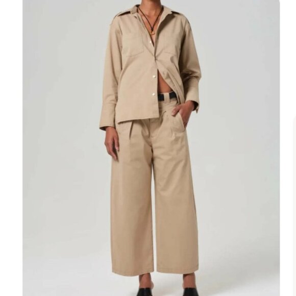 Citizens of Humanity Cara Cropped Pleated Trousers Pants Slacks Size 28 Women's - Picture 2 of 13